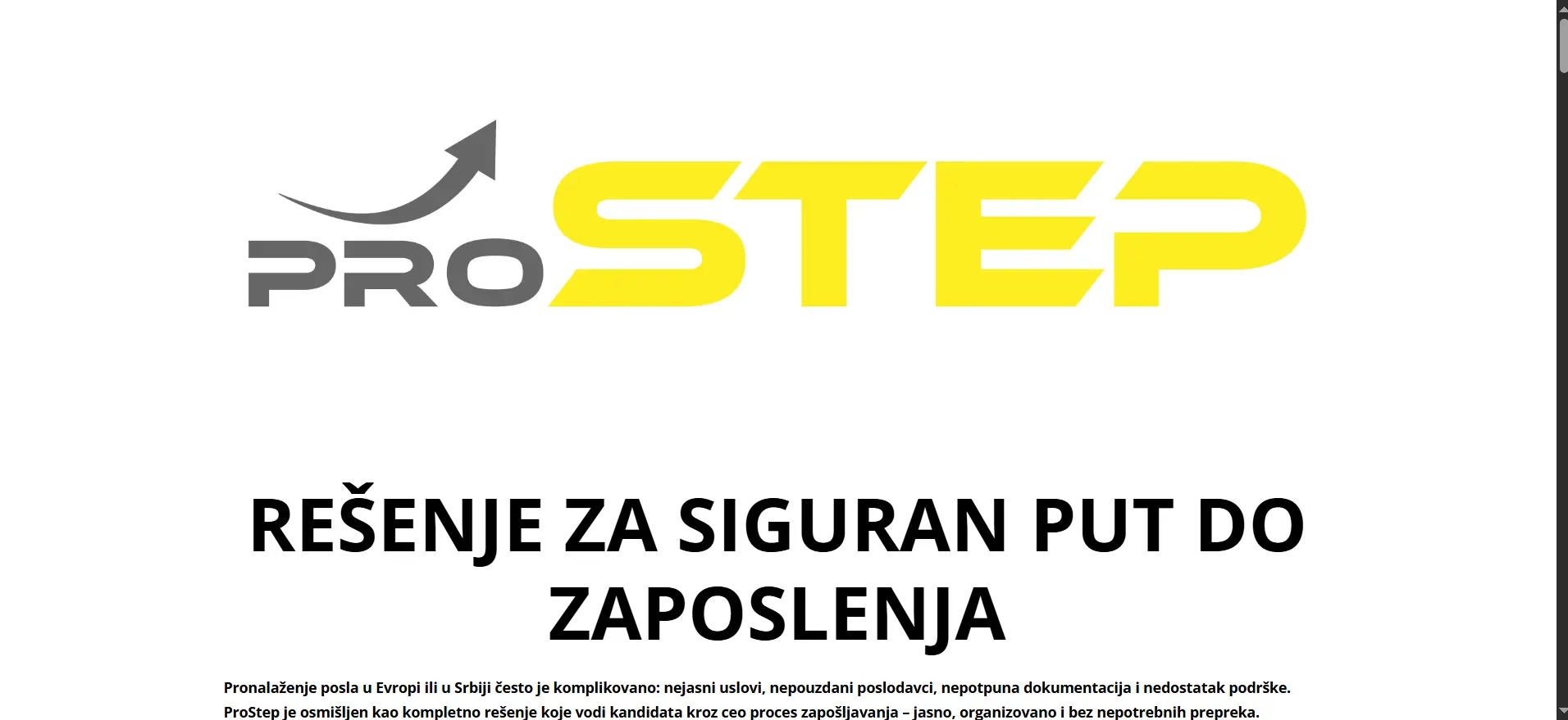 Screenshot der Website ProStep